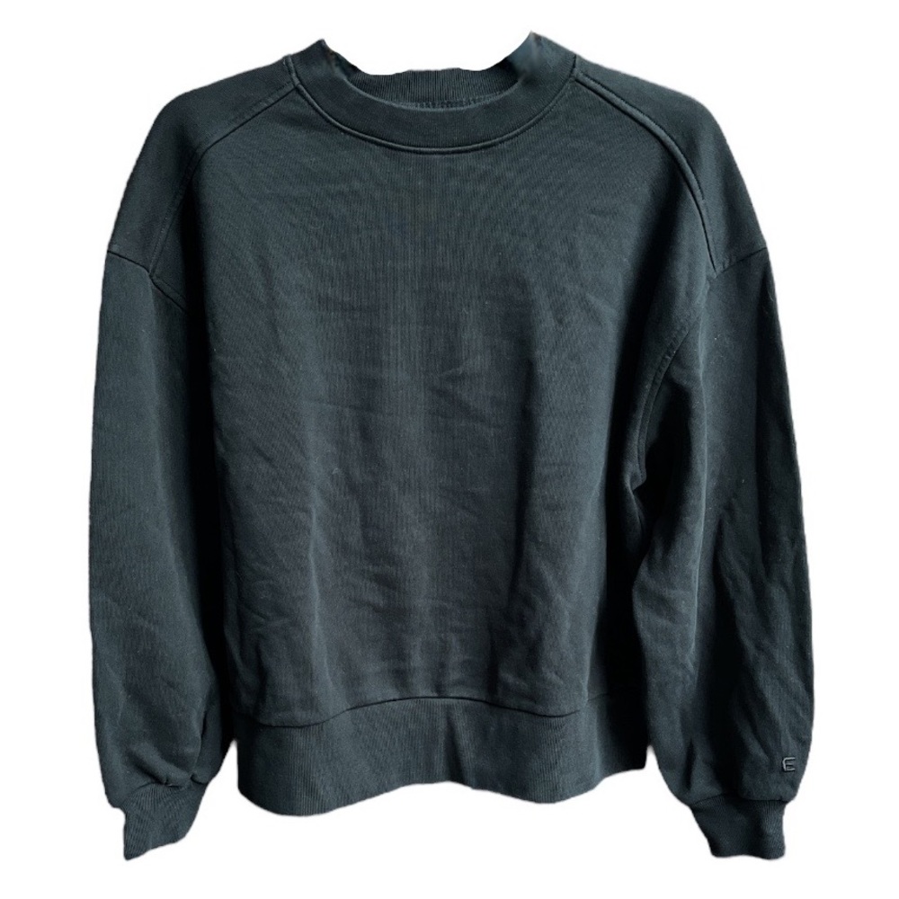 Everlane The Track Oversized Crew Sweatshirt Black Size Small Medium XLarge